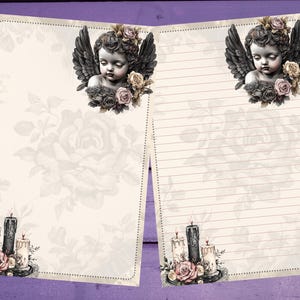Papel de carta com estilo gótico romântico A5, pautado/sem pauta, suprimentos para correspondência
