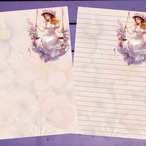 Papel de escritura de cartas de primavera victoriana oscilante A5 suministros para amigos por correspondencia forrados/sin forro