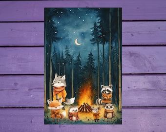 Autumn Bonfire Postcard 10x15cm/4'x6' in Penpal Supplies