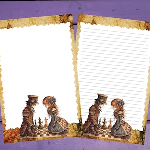 Papel para escrita de cartas de jogo Steampunk A5 Artigos de papelaria forrados/sem forro Penpal Suprimentos