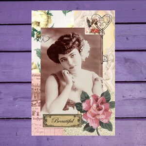 Carte postale vintage Saint-Valentin vibrante 10 x 15 cm/4'x6' in Stylo
