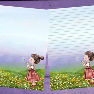 Papel de carta Dandelion Girl A5 para escrever artigos de papelaria pautados/sem pautados para correspondência