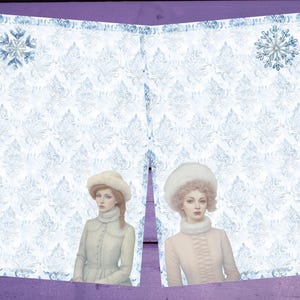 Papel de carta vintage Winter Whispers frente e verso A5, papelaria pautada/sem pautada, suprimentos para amigos por correspondência