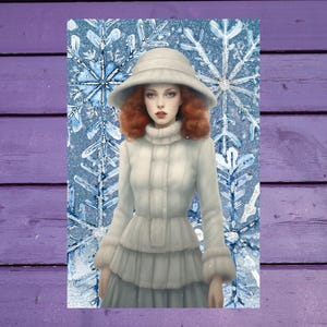 Carte postale vintage Winter Vibes 10 x 15 cm/ 4'x6' in Stylo