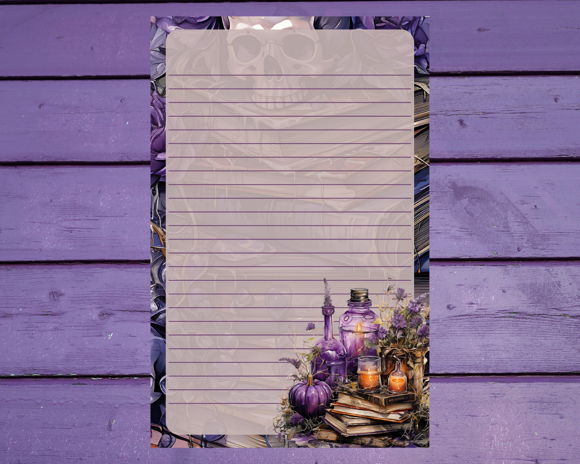 Purple Magic Letter Writing Paper A5 Stationery Lined/unlined Penpal ...