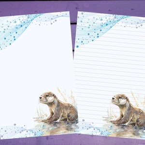 Papel de escrita de carta de lontra A5 artigos de papelaria forrado/sem forro Penpal Suprimentos