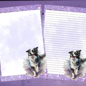 Border Collie Letter Writing Paper A5 Artigos de papelaria forrados/sem forro Penpal Suprimentos