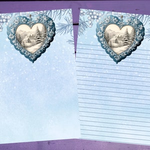 Papel de escrita de carta de coração de inverno A5 Artigos de papelaria forrados/sem forro Penpal Suprimentos