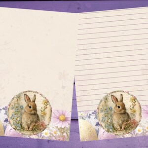 Papel de carta vintage com vibrações de Páscoa A5, papelaria pautada/sem pautada, suprimentos para amigos por correspondência