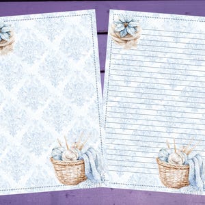Papel de carta de tricô de inverno A5, papelaria pautada/sem pautada, suprimentos para amigos por correspondência