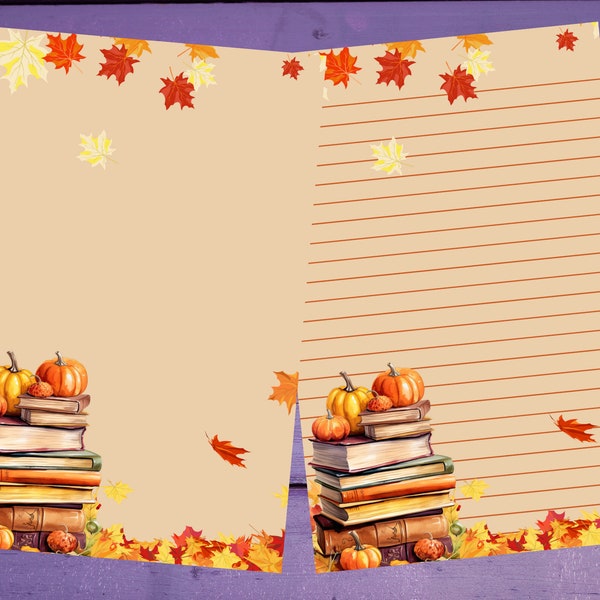 Autumn Books Letter Writing Paper A5 Stationery Lined/Unlined Penpal Supplies