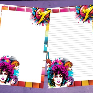 Papel para escrita de cartas pop dos anos 80, papelaria A5 forrado/sem forro, suprimentos para correspondência