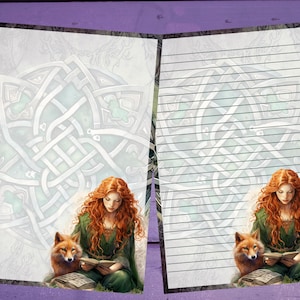 Carta da lettere con lettere celtiche, formato A5, articoli di cancelleria foderati/sfoderati