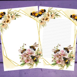 Primavera abelha carta papel de escrita a5 artigos de papelaria forrado/sem forro penpal suprimentos