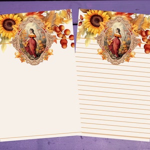 Papel de escrita de carta de outono vintage A5 artigos de papelaria forrado/sem forro Penpal Suprimentos