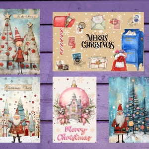 Lot de 2 cartes postales de Noël 10 x 15 cm/4 x 6 po.