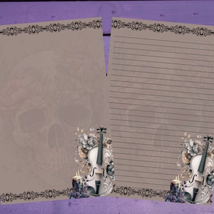 Papel de escrita de carta de violino escuro A5 artigos de papelaria forrado/sem forro Penpal Suprimentos