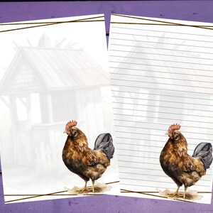 Papel para escrita de carta de frango A5, artigos de papelaria forrados/sem forro, suprimentos para correspondência