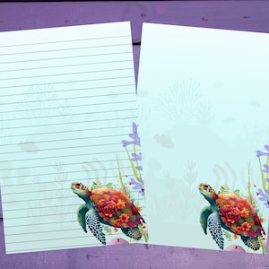 Flor tartaruga carta papel de escrita a5 artigos de papelaria forrado/sem forro penpal suprimentos