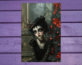 Gothic Christmas Postcard 10x15cm/ 4'x6' in Penpal Supplies