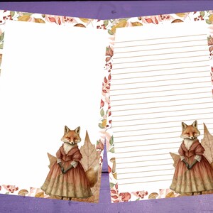 Lady Fox Letter Writing Paper A5 Artigos de papelaria forrados/sem forro Penpal Suprimentos