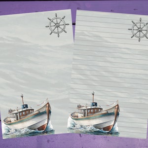 Papel para escrita de cartas de barco A5, artigos de papelaria forrados/sem forro, suprimentos para correspondência
