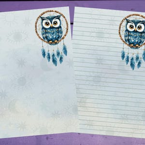 Celestial Owl Letter Writing Paper A5 Stationery Lined/Unlined Penpal Supplies