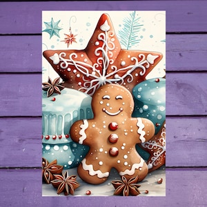 Carte postale de Noël doux 10 x 15 cm/ 4 x 6 pi
