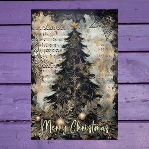 Carte postale de Noël gothique sombre 10 x 15 cm/ 4'x6' in Stylo