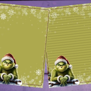 Carta da lettere Grinch, formato A5, cancelleria, foderata/sfoderata, accessori per penna
