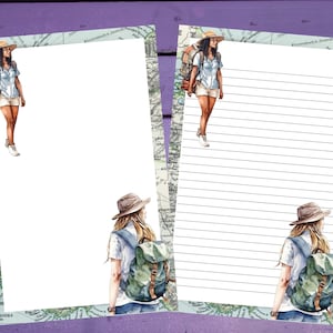 Papel para escrita de cartas de viajantes A5 Artigos de papelaria forrados/sem forro Penpal Suprimentos