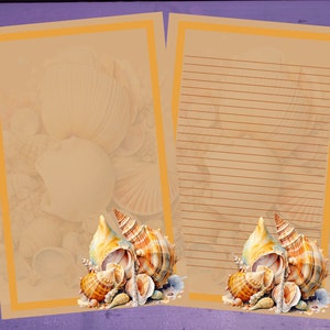 Papel para escrita de cartas de conchas A5, artigos de papelaria forrados/sem forro, suprimentos para correspondência