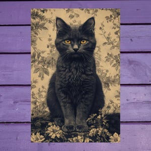Carte postale chat 10 x 15 cm/4'x6' in Stylos