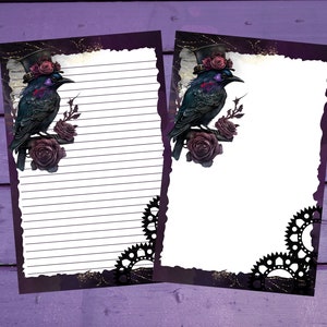 Steampunk Bird Letter Writing Paper A5 Artigos de papelaria forrados/sem forro Penpal Suprimentos