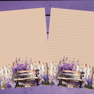 Lavender Bench Letter Writing Paper A5 Stationery Lined/unlined Penpal ...