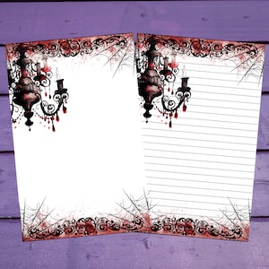 Lustre gótico carta escrita papel A5 forrado/sem forro artigos de papelaria penpal suprimentos