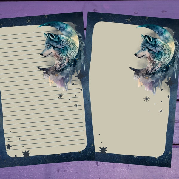 Wolf Letter Writing Paper Etsy