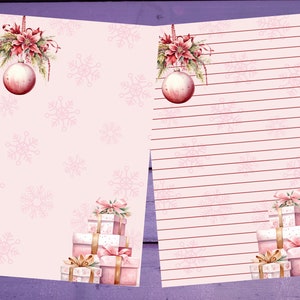 Papel de escrita de carta de Natal rosa A5 artigos de papelaria forrado/sem forro Penpal Suplies