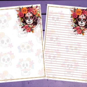 Papel para escrita de cartas do Dia dos Mortos A5 Artigos de papelaria forrados/sem forro, suprimentos para correspondência