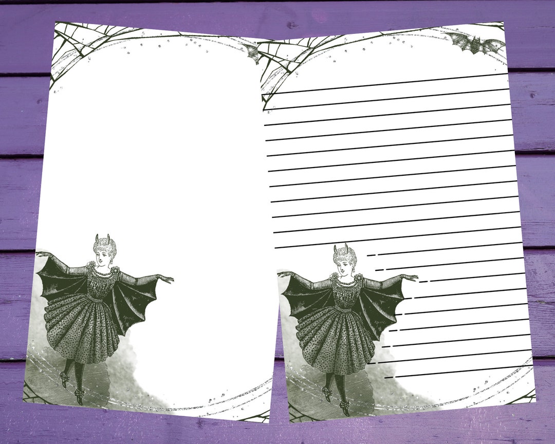 Vintage Halloween Costume Letter Writing Paper A5 Stationery Lined ...