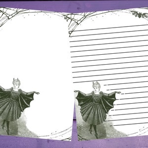 Carta de fantasia de Halloween vintage, papel de escrita A5, forrado/sem forro