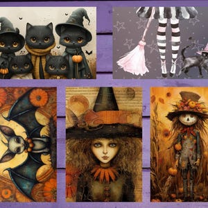 Lot de 1 cartes postales d'Halloween 10 x 15 cm/4 x 6 po.