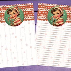 Papel de carta de elfo de Natal A5, papelaria pautada/sem pautada, suprimentos para amigos por correspondência