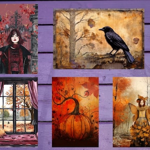 Lot de 1 cartes postales d'automne 10 x 15 cm/4 x 6 pi