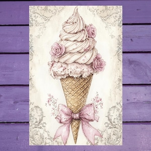 Carte postale crème glacée 10 x 15 cm/4'x6' in Stylo