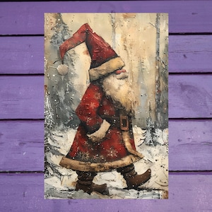 Carte postale de Noël avec nain 10 x 15 cm/ 4'x6' in Stylo