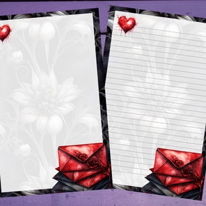Papel para escrita de carta de dia dos namorados escuro A5 forrado/sem forro Penpal Suprimentos