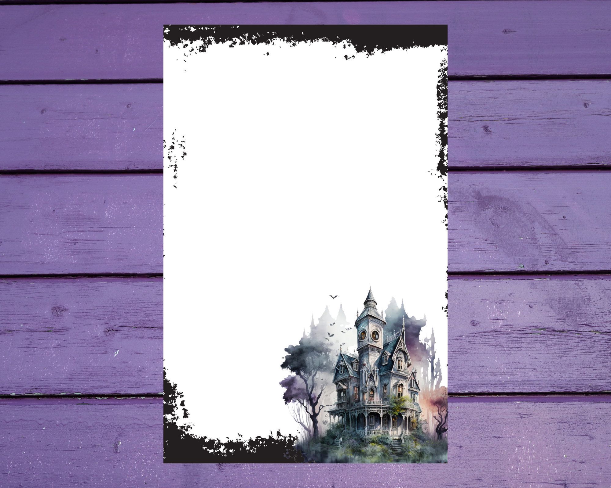 Haunted House Letter Writing Paper A5 Stationery Lined/unlined - Etsy