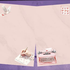 Carta de amor frente e verso Papel de carta A5 Papelaria pautada/sem pautada Suprimentos para correspondência