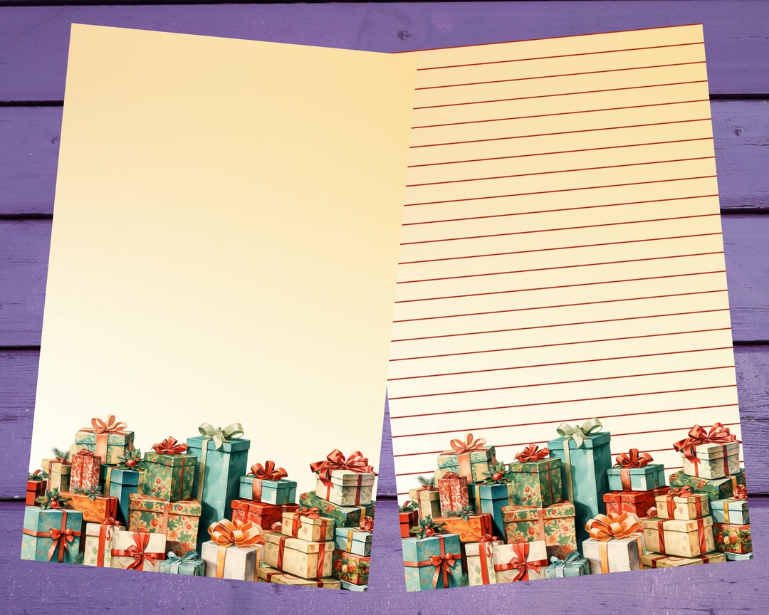 Gift Writing File Christmas Gifts Letter Writing Paper A5 Stationery Lined/unlined Penpal ...